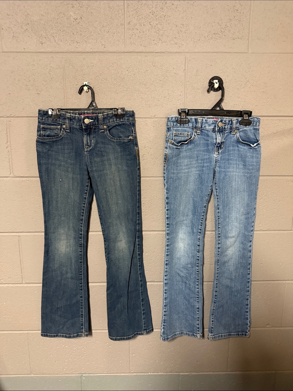 Old Navy Kids Two-Tone Flared Jeans - Dark Blue & Light Blue
